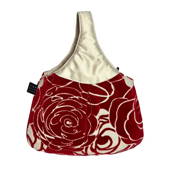 1154 Lill Studio Red & Beige Floral Chloe Handbag - Picture 2 of 9